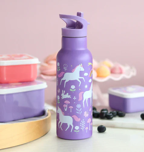A Little Lovely Company Stainless Steel XL Drinkfles | Unicorn Dreams - Image 2