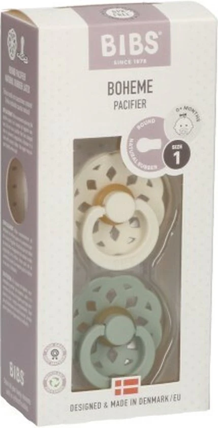 Bibs Fopspeen Boheme 0+M Maat 1 | Sage / Ivory - Image 3