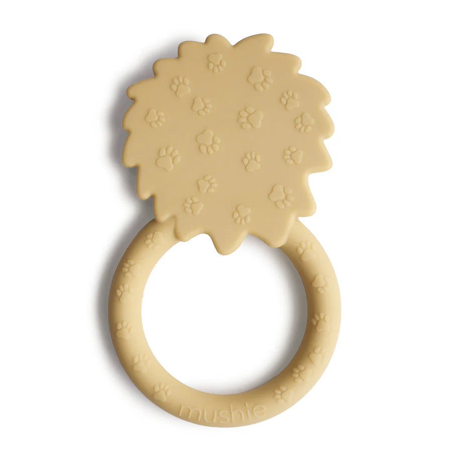 Mushie Siliconen Bijtring | Lion Soft Yellow - Image 5