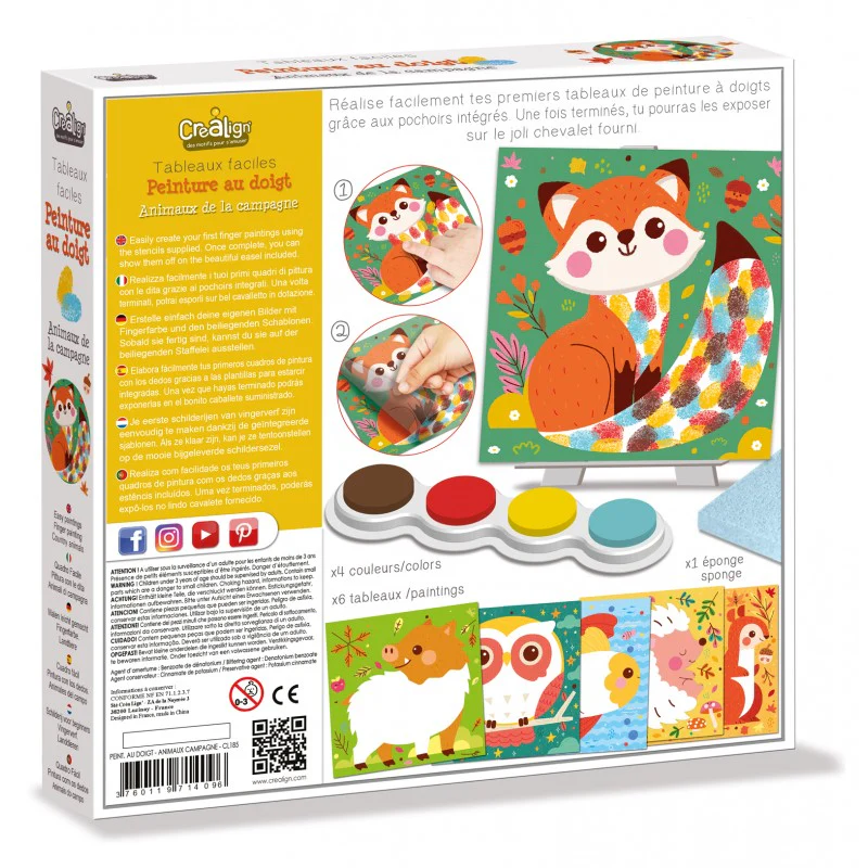 Créalign Easy Paintings Vingerverf Set | Animals - Image 2