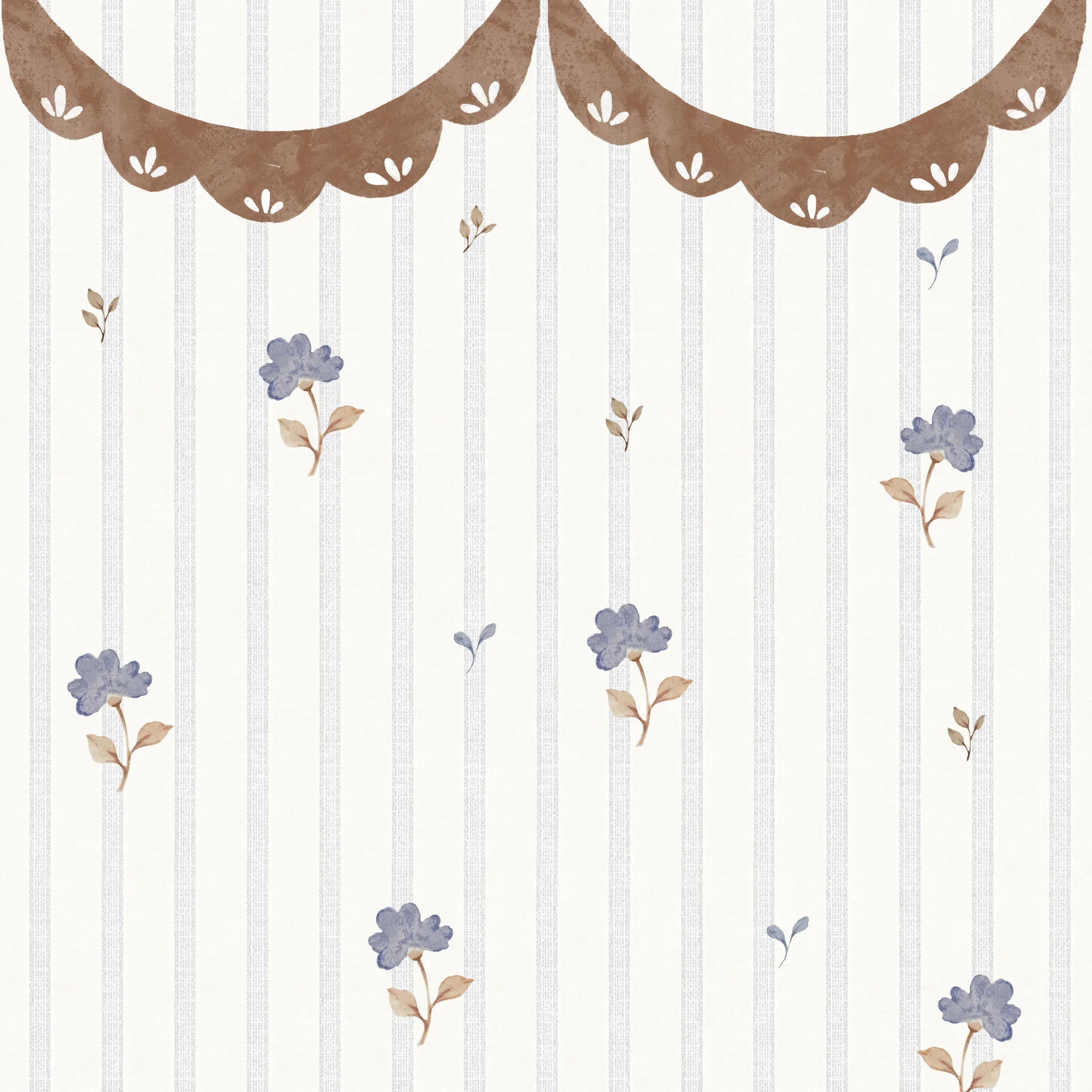 Dekornik Behang Delicate Retro Flowers With Ornament