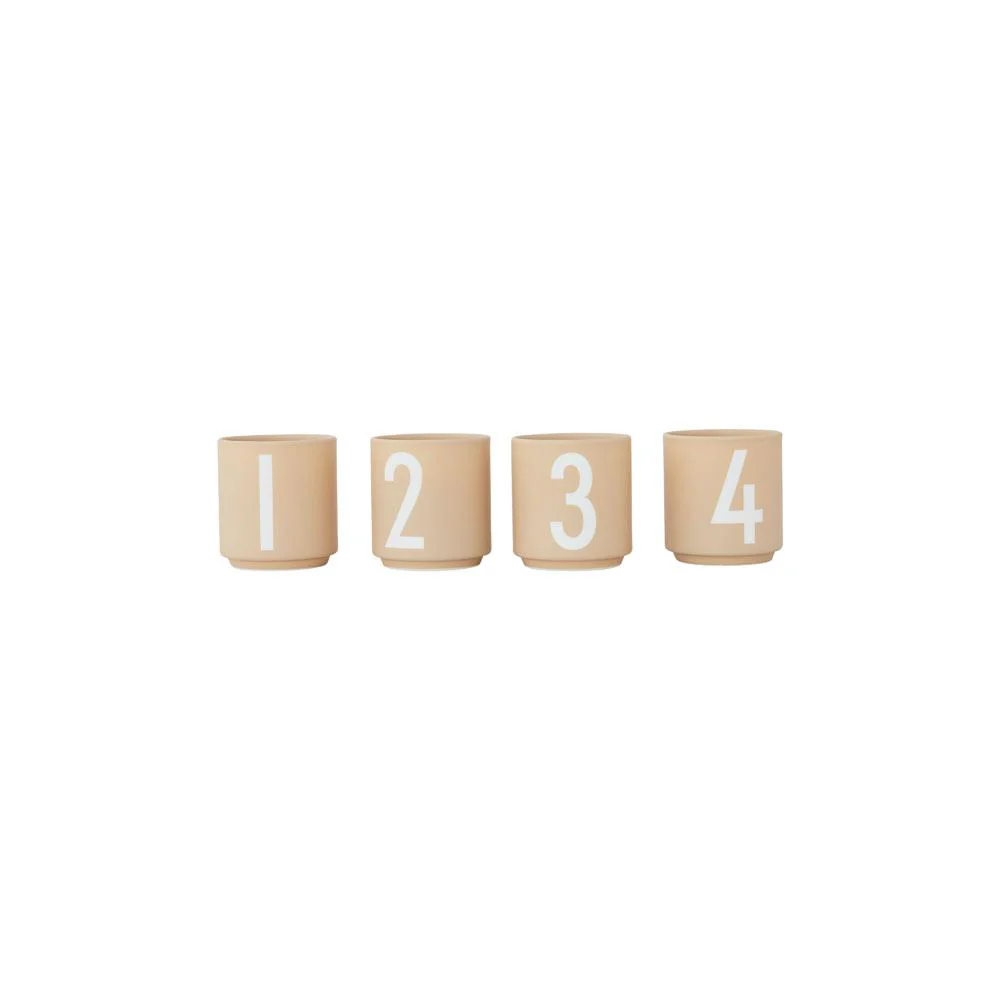 * Design Letters Mini Cups 4st | Beige - Image 2