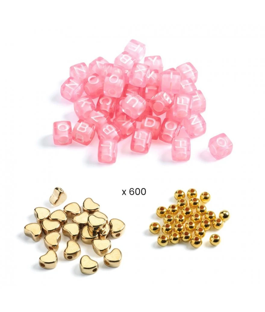 Djeco 1000 Letterkralen Alfabet | Goud - Image 3
