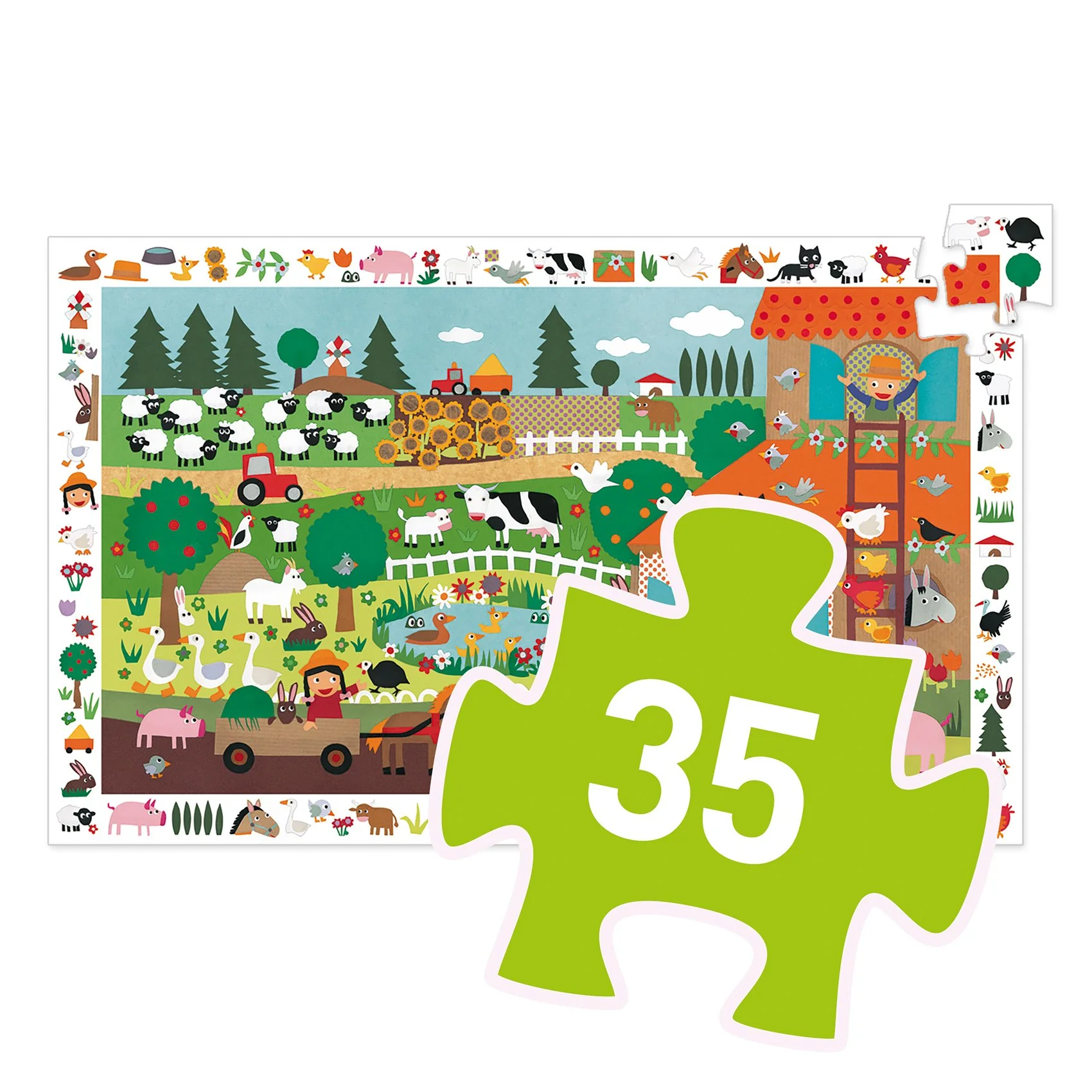 Djeco Observatiepuzzel 35 stukken | De Boerderij - Image 3