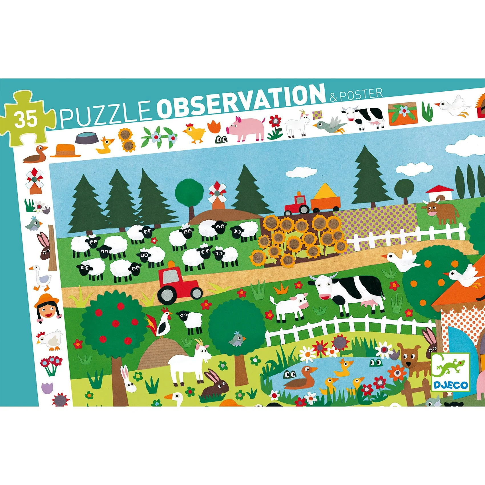 Djeco Observatiepuzzel 35 stukken | De Boerderij - Image 5