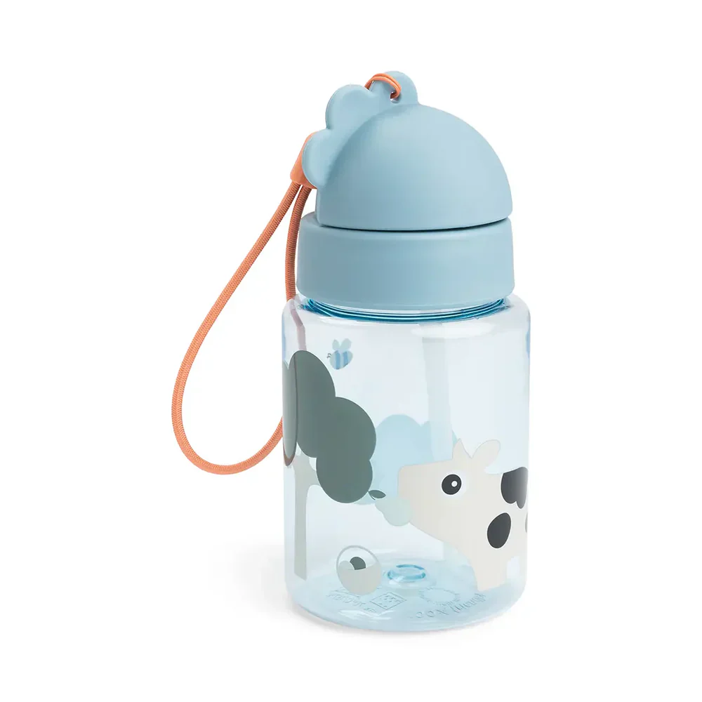 Done By Deer Drinkfles Met Rietje Tiny Farm Blue - Image 2