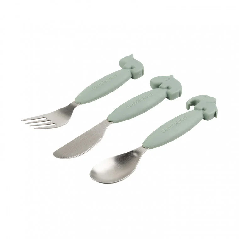 Done By Deer Easy Grip Cutlery Set | Deer Friends Green - Image 2