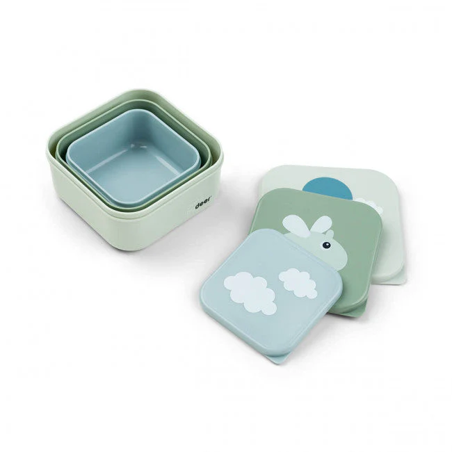 Done By Deer set 3 snackdoosjes Happy Clouds Green - Image 2