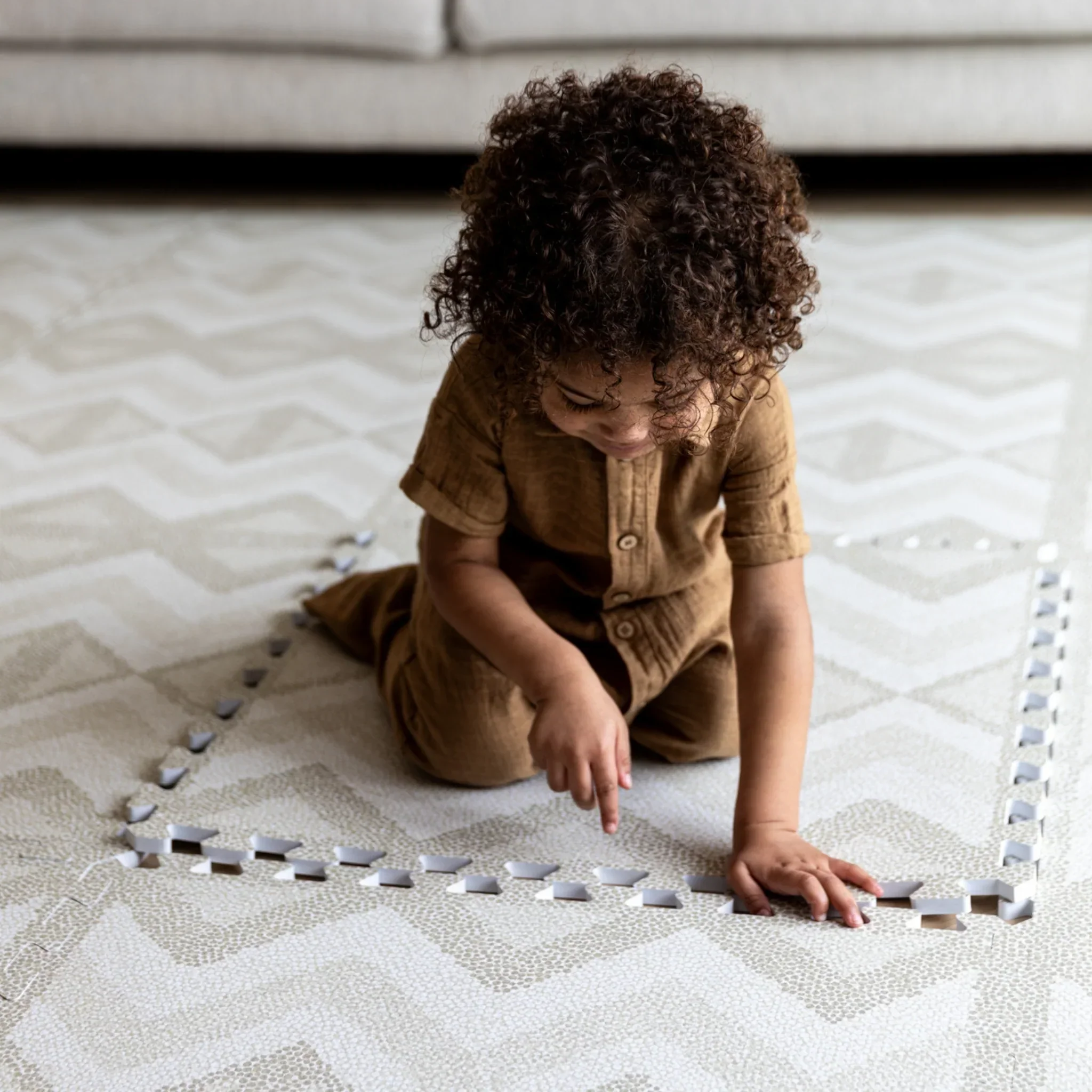 Eeveve Speeltapijt Foam Puzzel | Kilim Feather Grey - Image 2