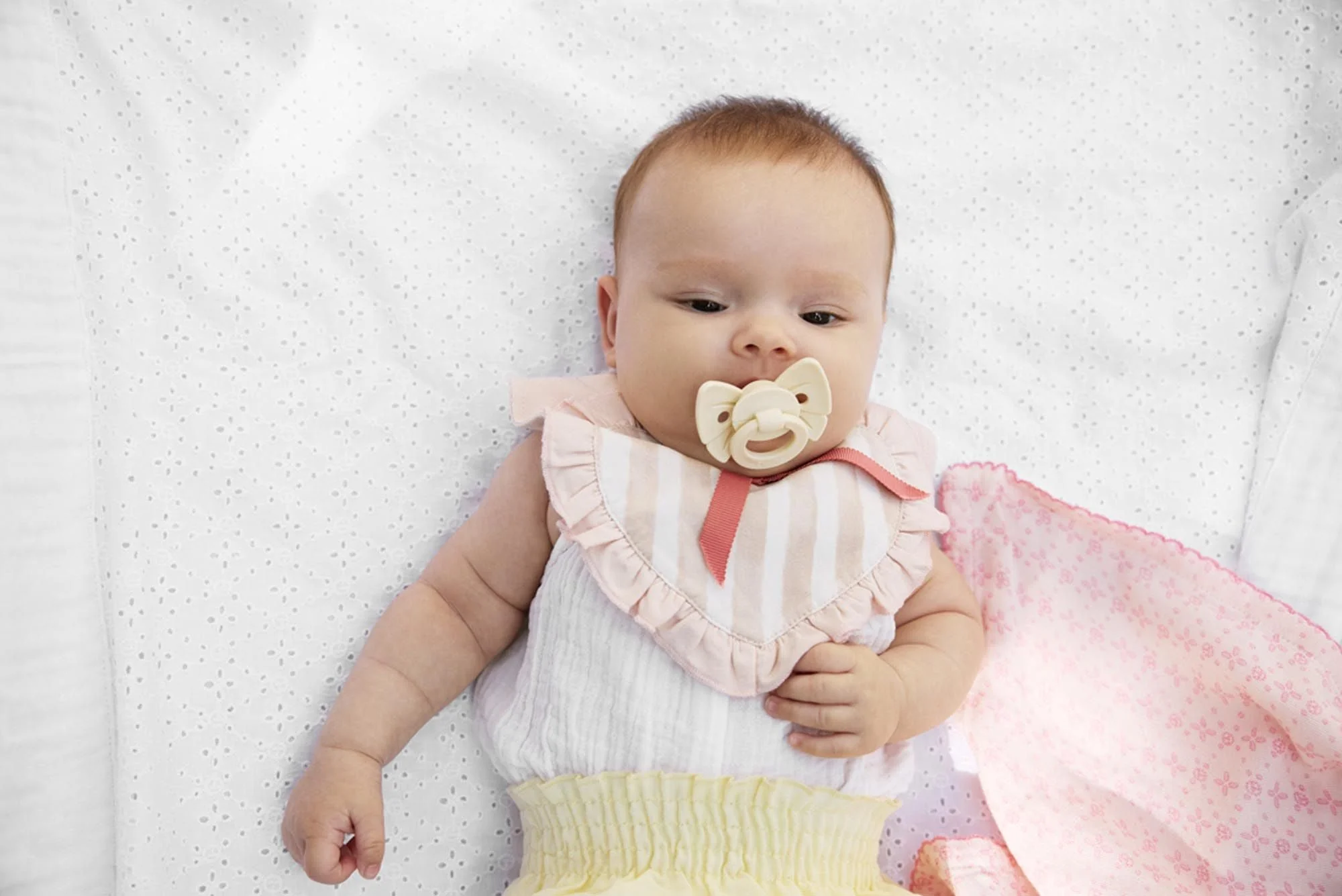 Elodie Binky Bow Fopspeen +3m | Oat White - Image 3