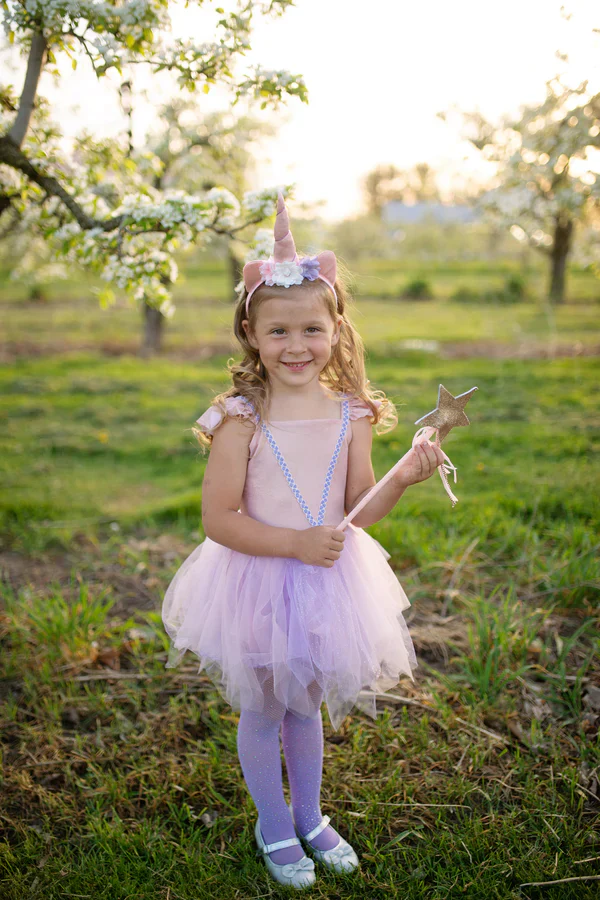 * Great Pretenders Shimmer Unicorn Jurk & Haarband Pink | 5-6Y - Image 4