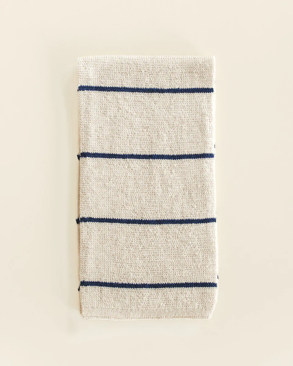 Hvid Sjaal Igor | Cream/Blue - Image 3