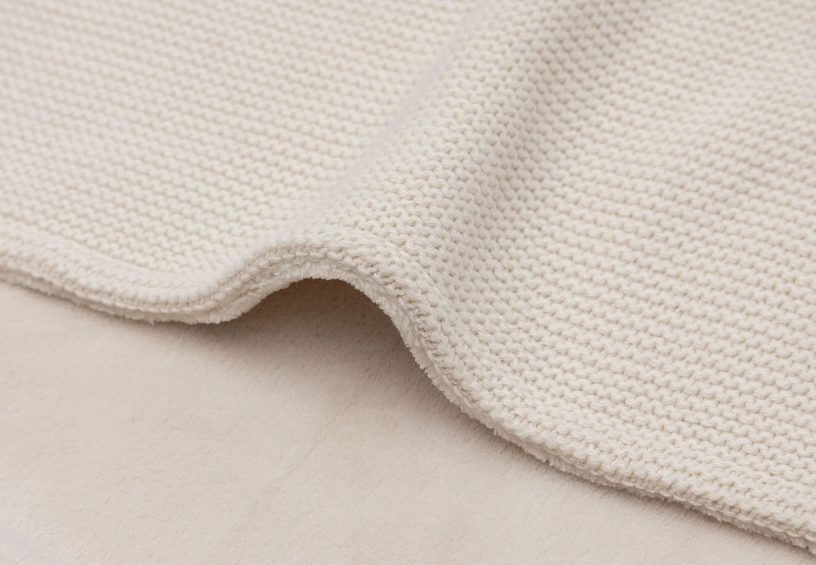 Jollein Deken Ledikant 100x150cm Basic Knit | Oatmeal/Velvet - Image 3