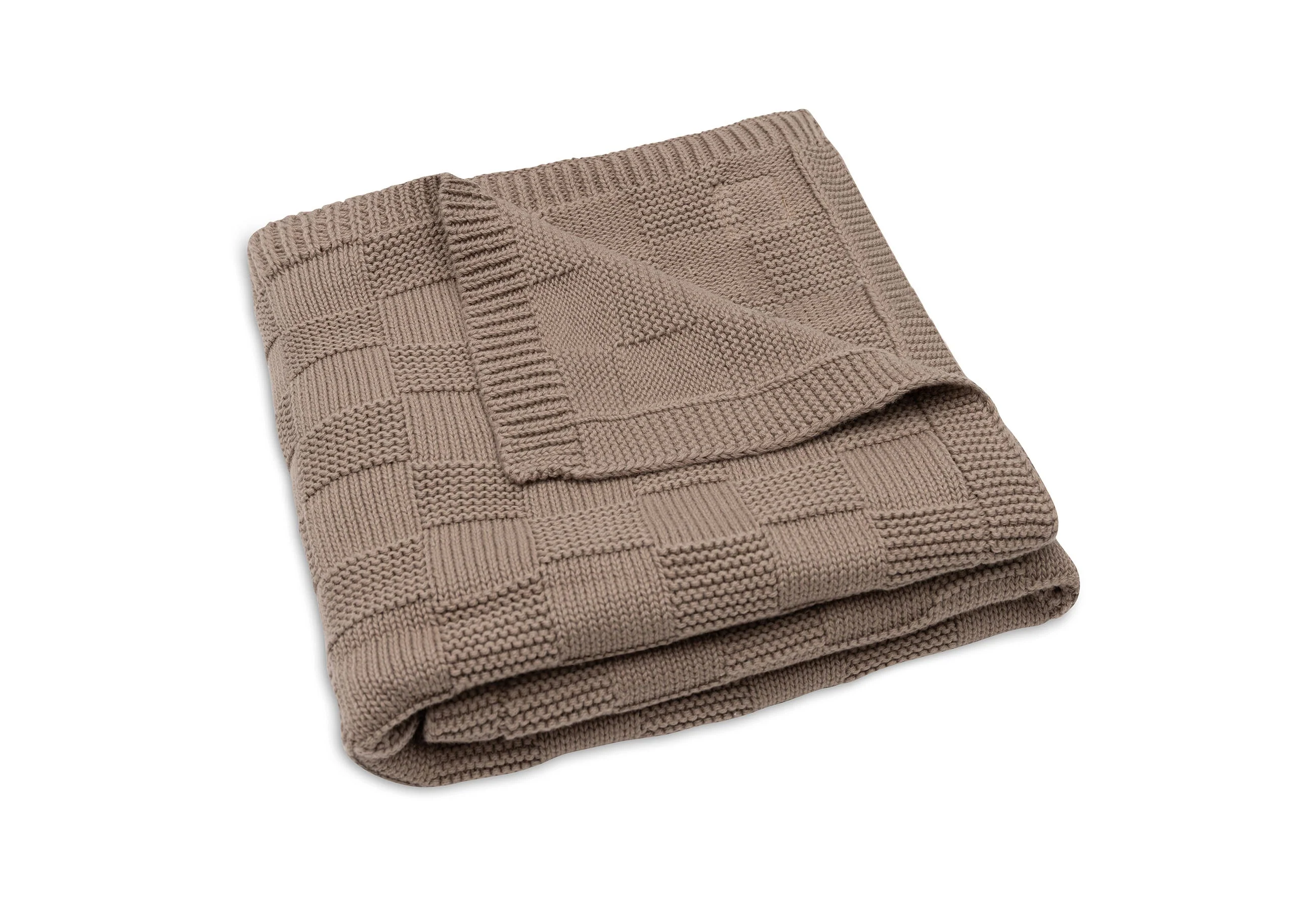 Jollein Deken Wieg 75x100cm Box Knit | Milky Coffee | Gots - Image 2