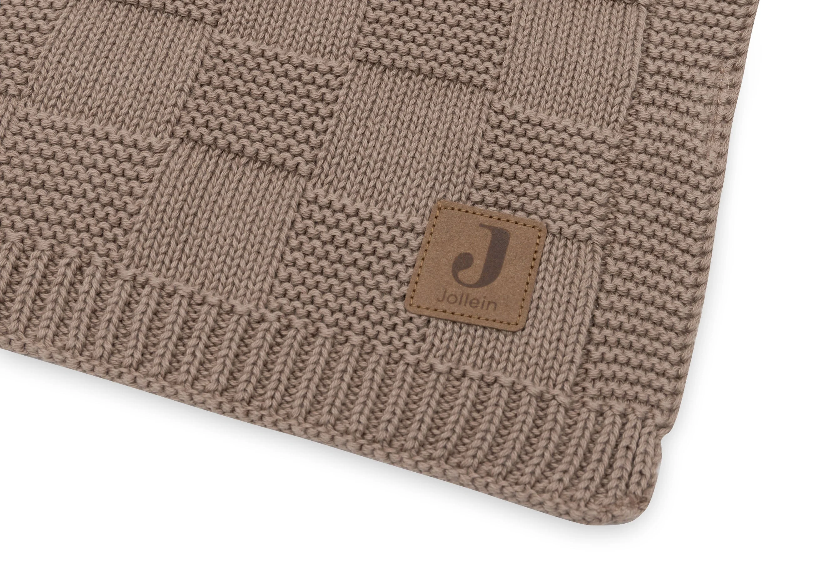 Jollein Deken Wieg 75x100cm Box Knit | Milky Coffee | Gots - Image 4