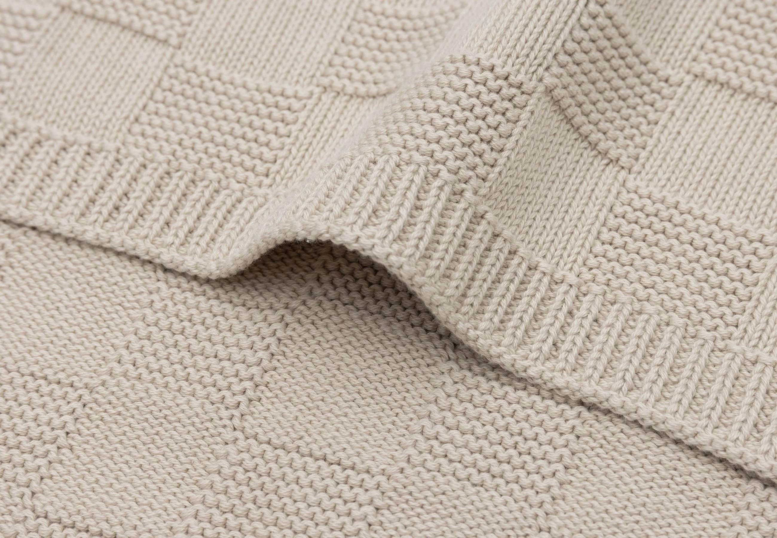 Jollein Deken Wieg 75x100cm Box Knit | Warm Sand Gots - Image 2