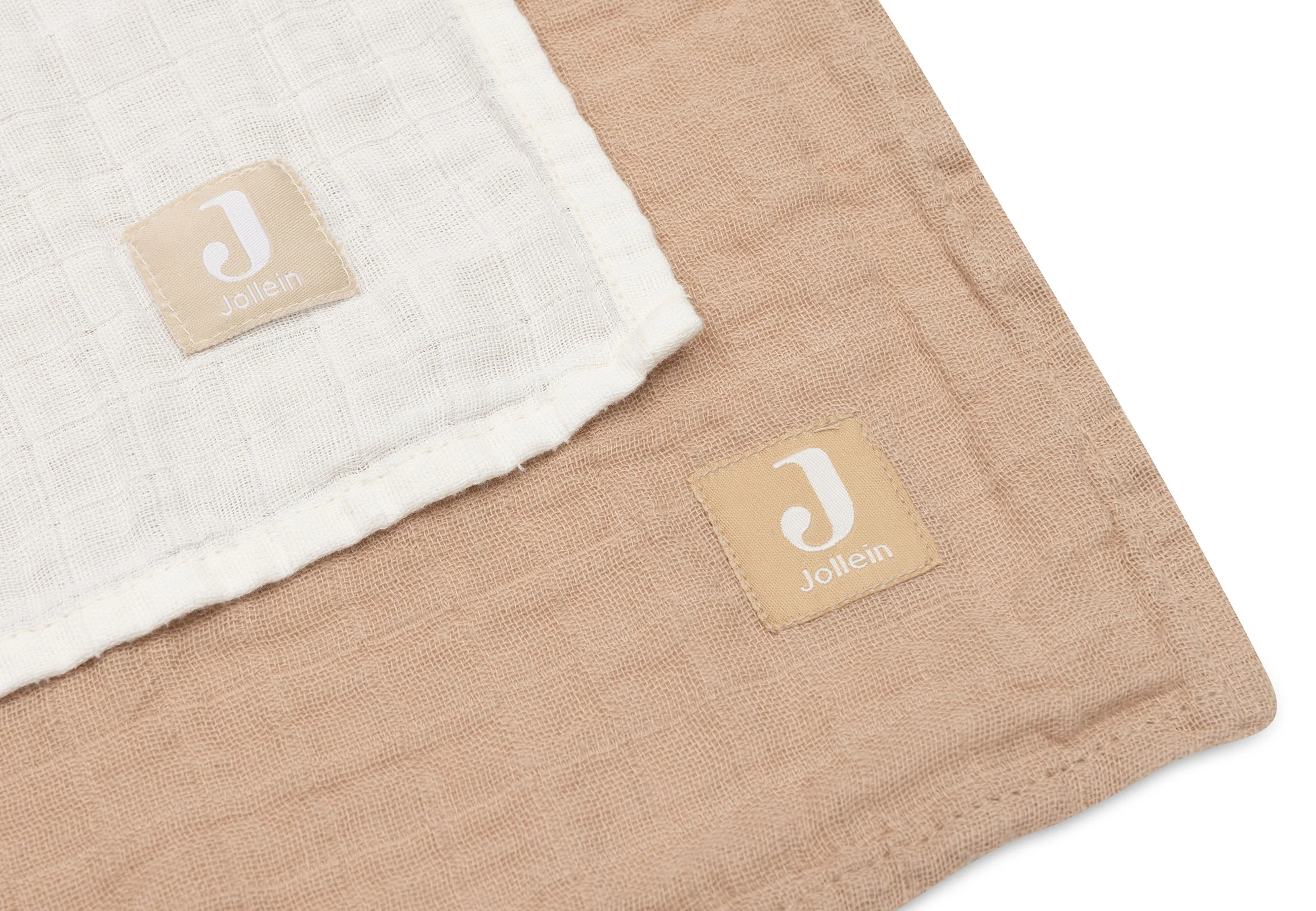 Jollein Hydrofiele Doek Large 115x115cm Biscuit/Ivory (2Pack) - Image 3
