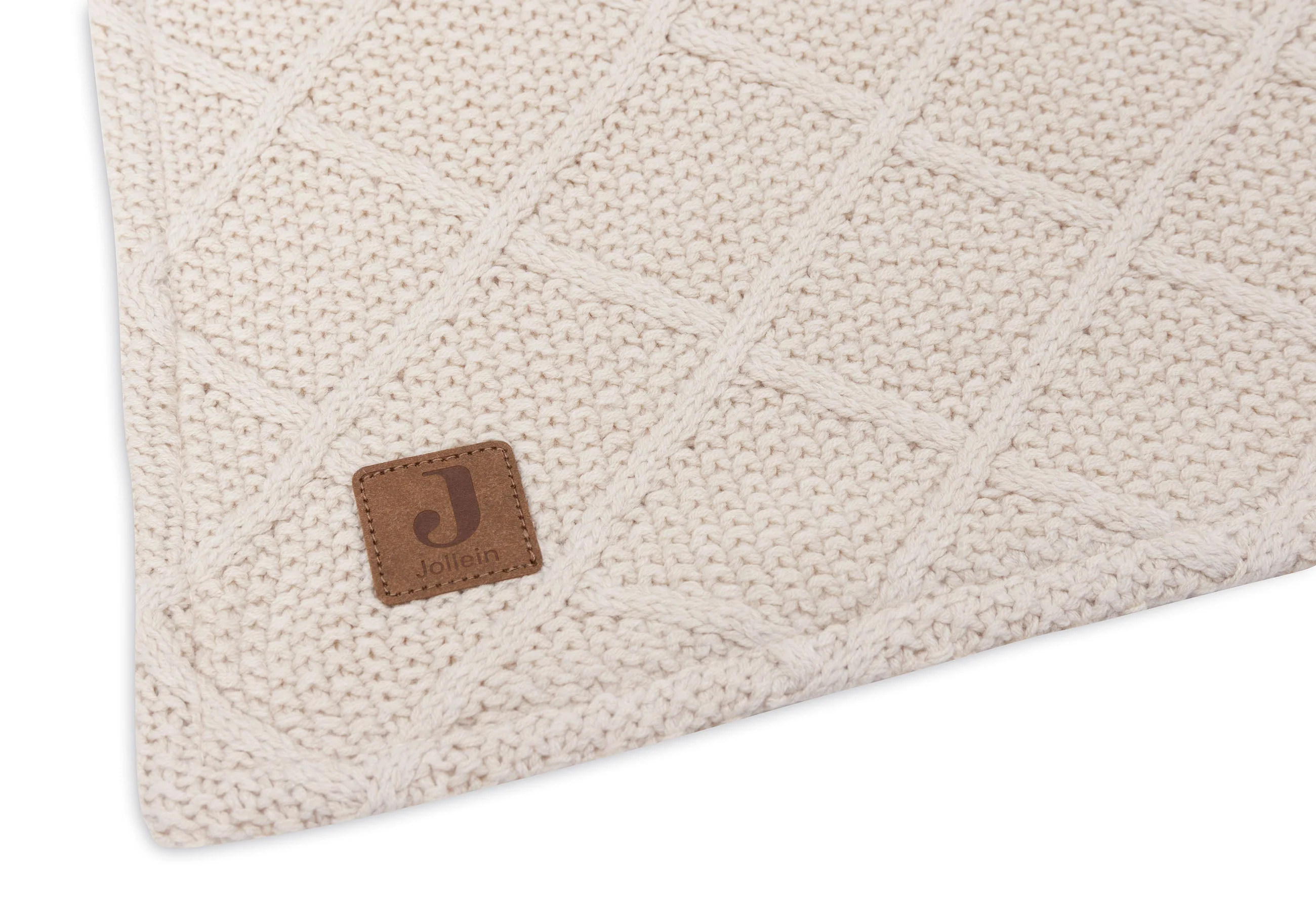 Jollein Ledikantdeken 100x150cm Check Knit Oatmeal/Teddy Fleece - Image 5