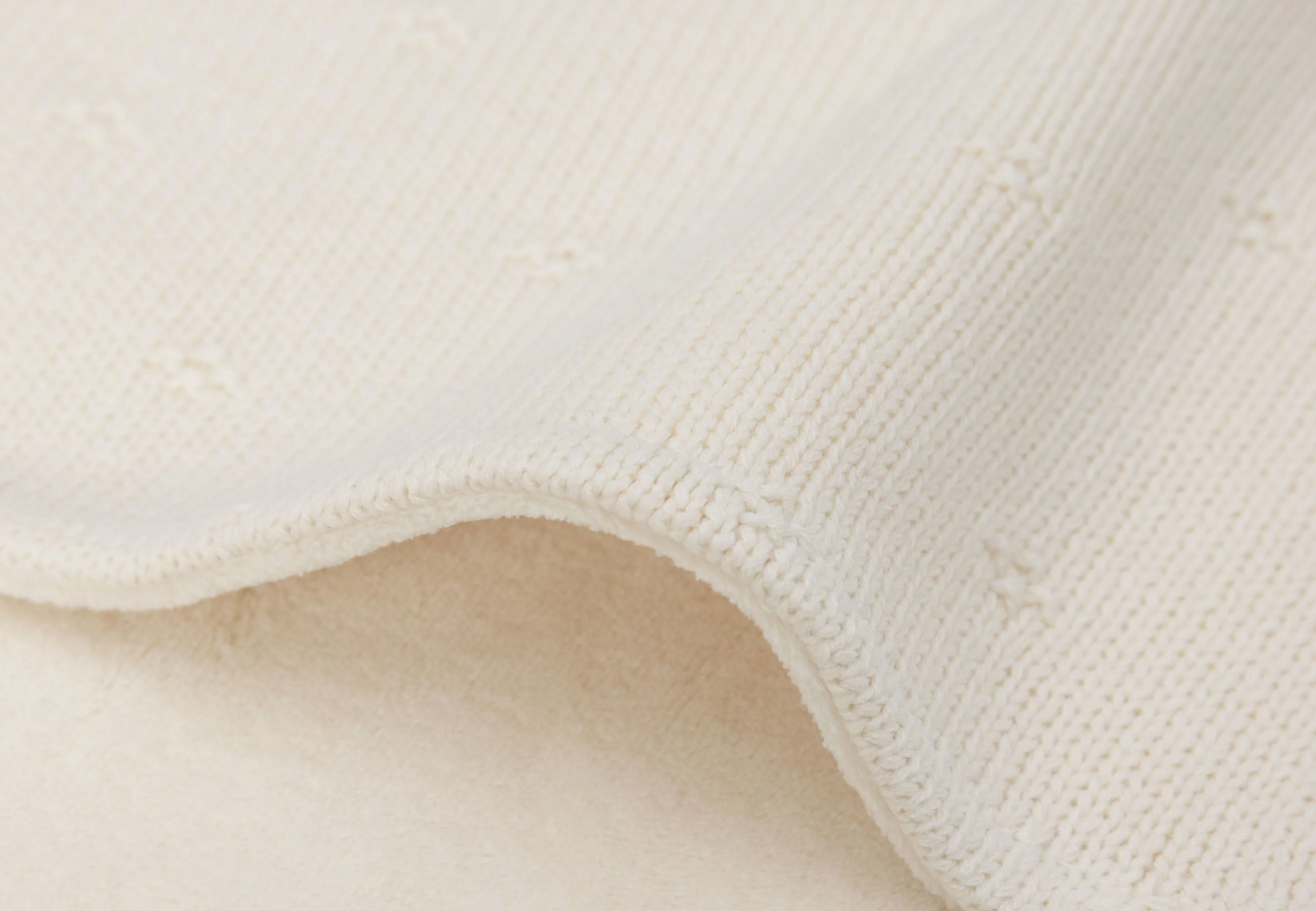 Jollein Wiegdeken 75x100cm Cosy Knit Ivory/Velvet - Image 4