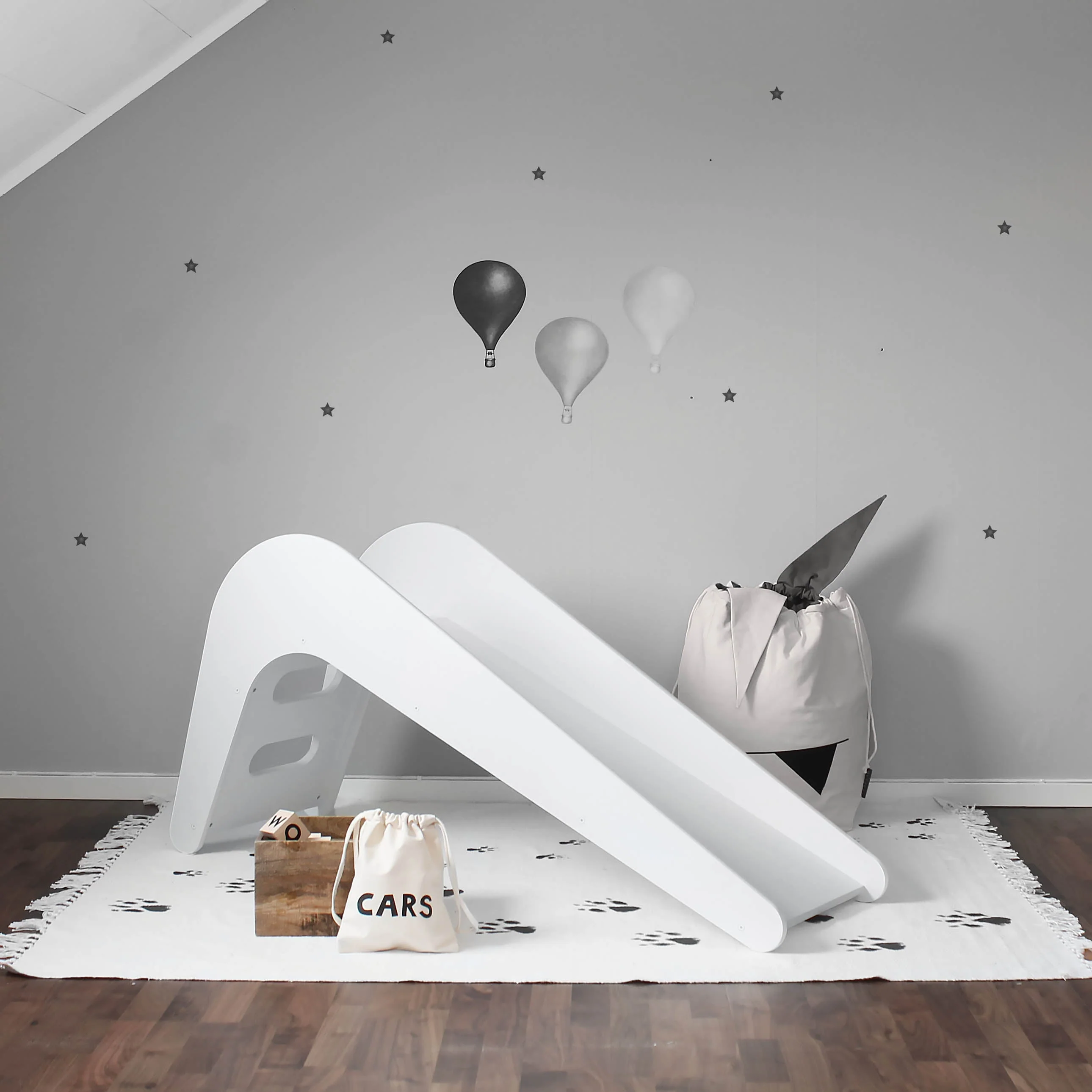 Jupiduu Glijbaan wit hout 145x43x68cm - White Elephant - Image 4
