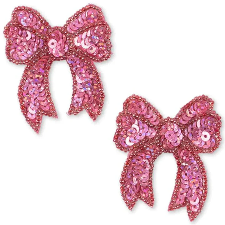* Konges Sløjd 2ST Sequin Bow Haarspeldje | Rapture Rose - Image 3