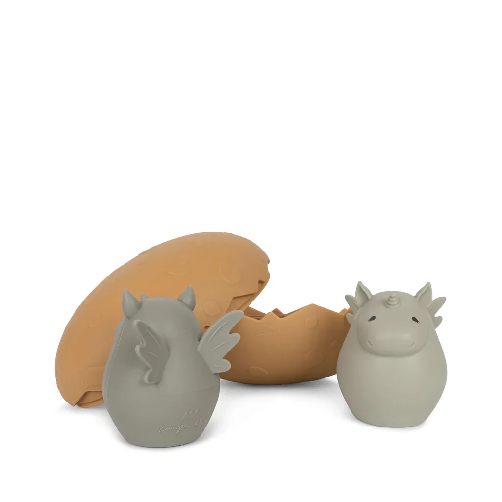 * Konges Sløjd Silicone Badspeeltjes Dino Egg | Almond Mix - Image 7