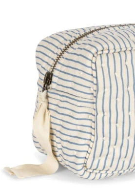 * Konges Sløjd Small Quilted Toilettas | Stripe Bluie - Image 2