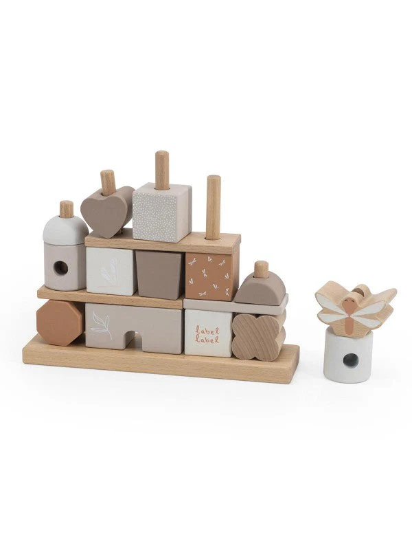 Label Label Stapelblokken Huis | Nougat - Image 2