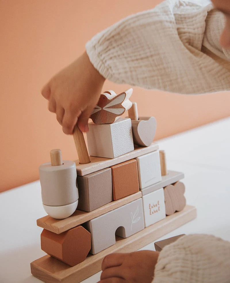 Label Label Stapelblokken Huis | Nougat - Image 3
