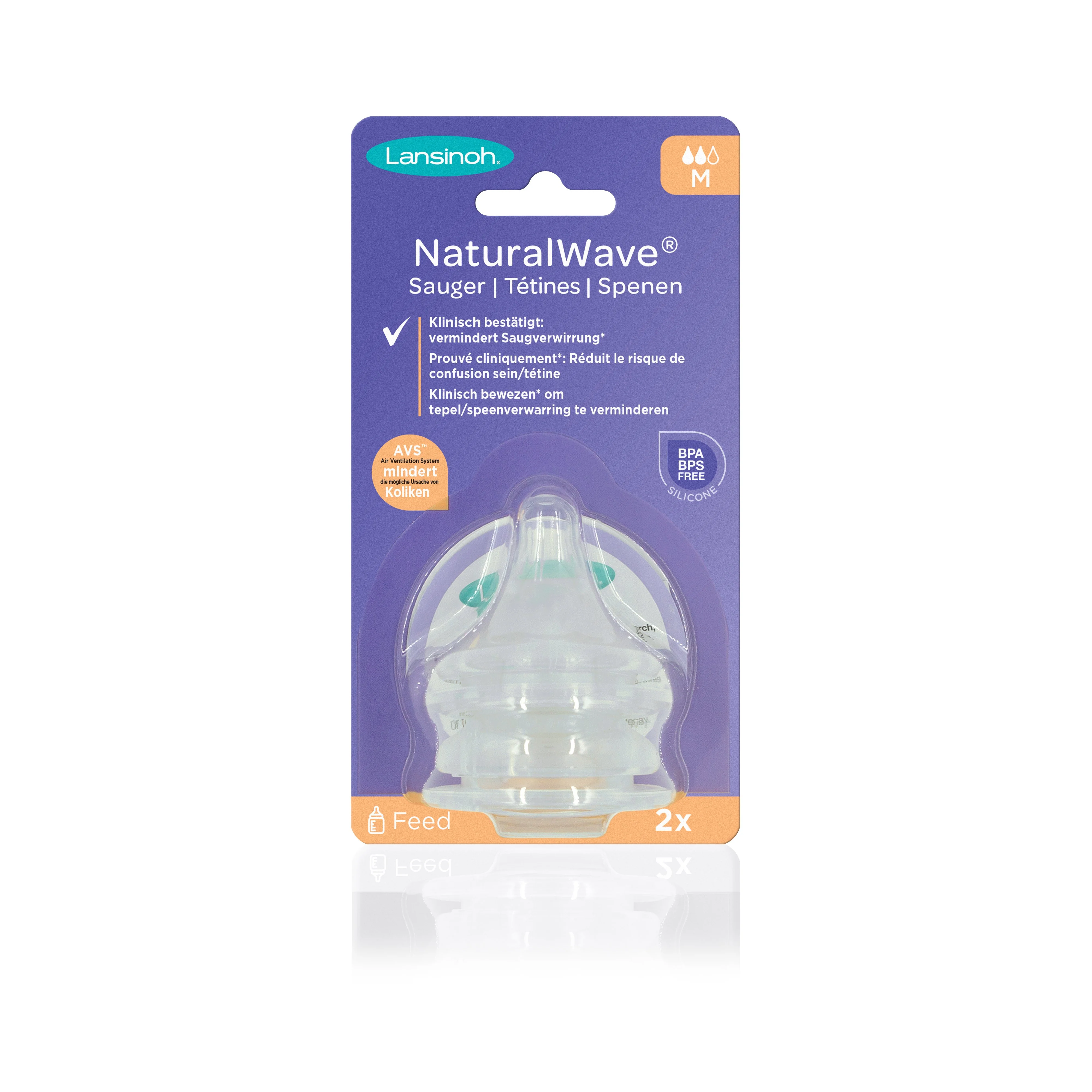 Lansinoh Natural Wave Spenen Set van 2 | Medium toevoer (3M) - Image 4