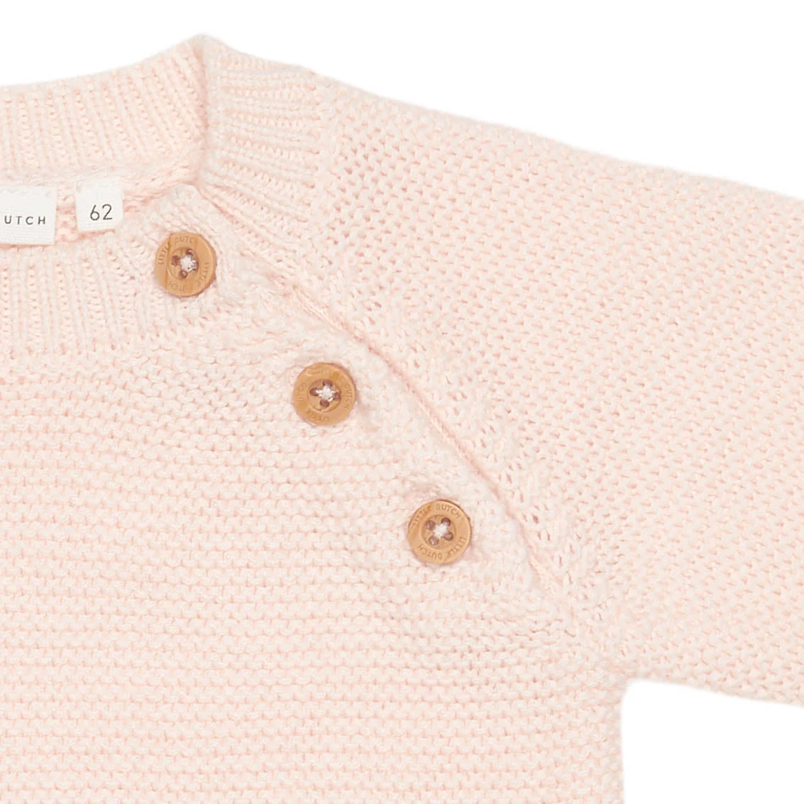 * Little Dutch Babypakje Onesie Knit | Pink - Image 2
