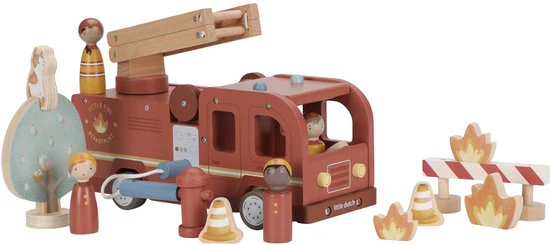 Little Dutch Houten Brandweerwagen Set Met Popjes XL - Image 2