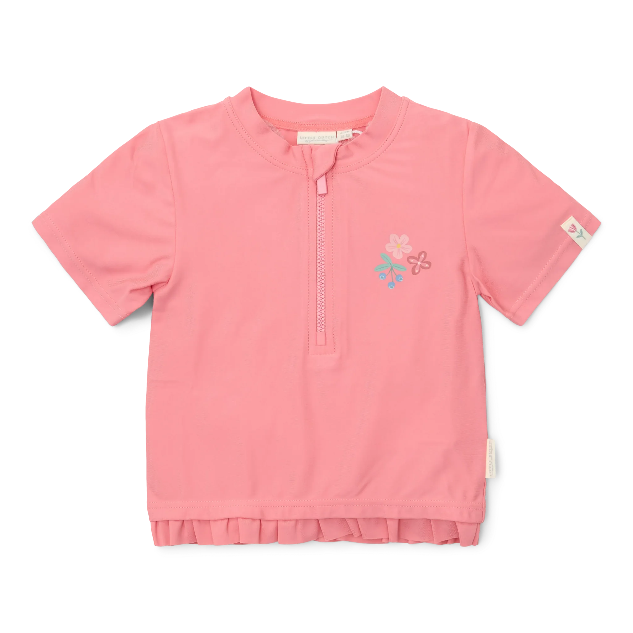 * Little Dutch UV Zwemshirt Korte Mouwen Sunny Flowers Rouge
