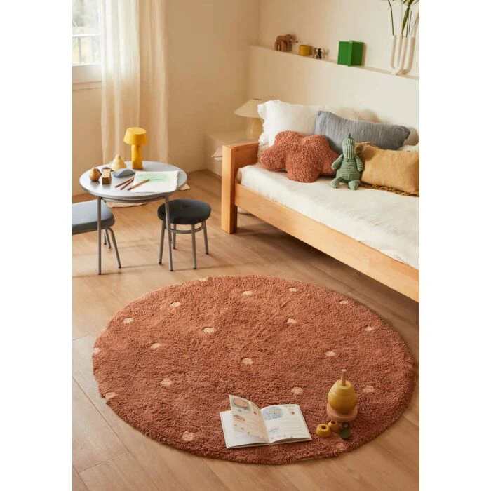 Lorena Canals Machinewasbaar Tapijt Rond Rug Ø140cm | Round Dot Chestnut - Image 6
