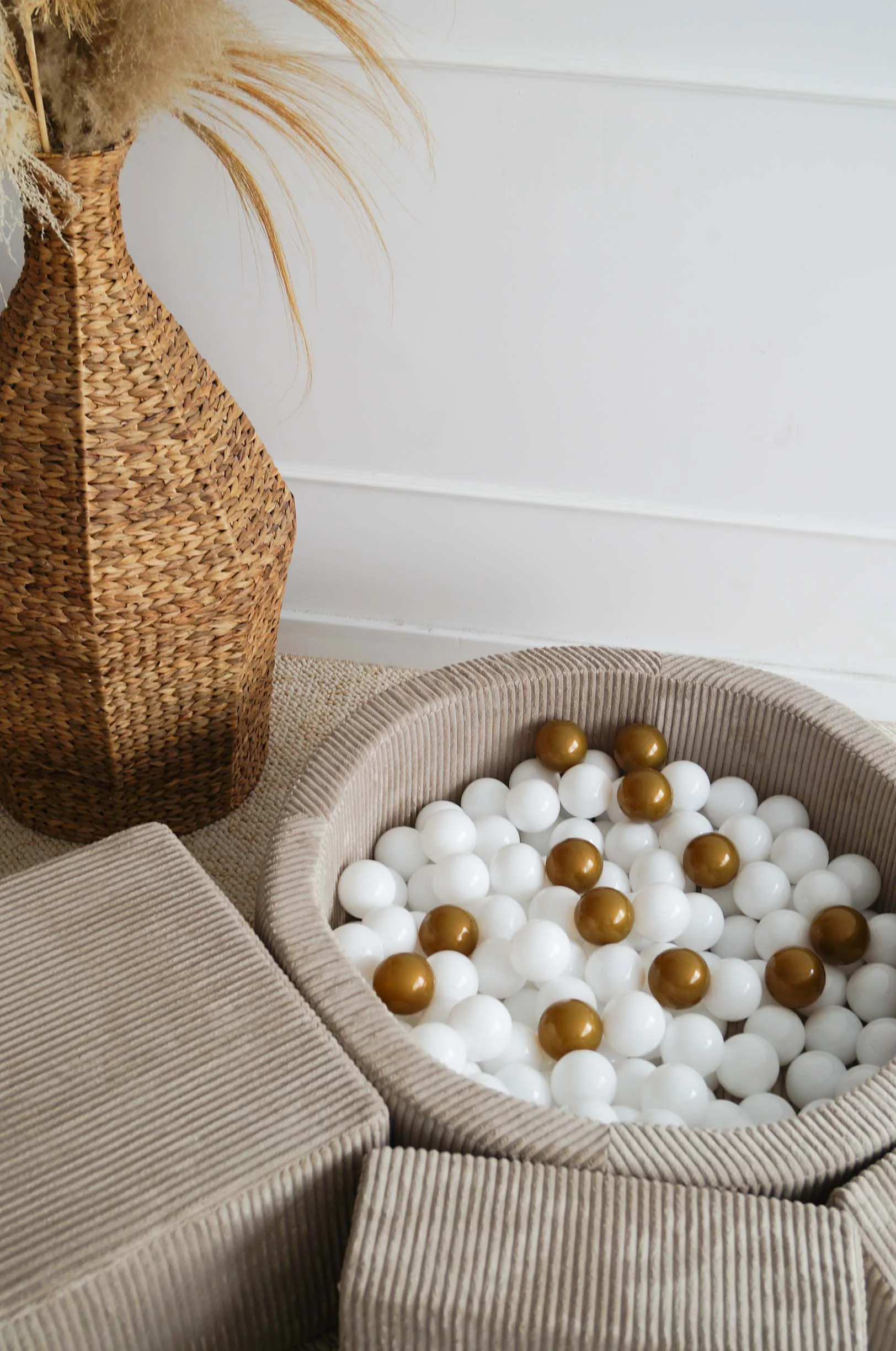 Moje Ballenbad Rond & Playset Elementen 3st Velvet Rib | Beige - Image 2