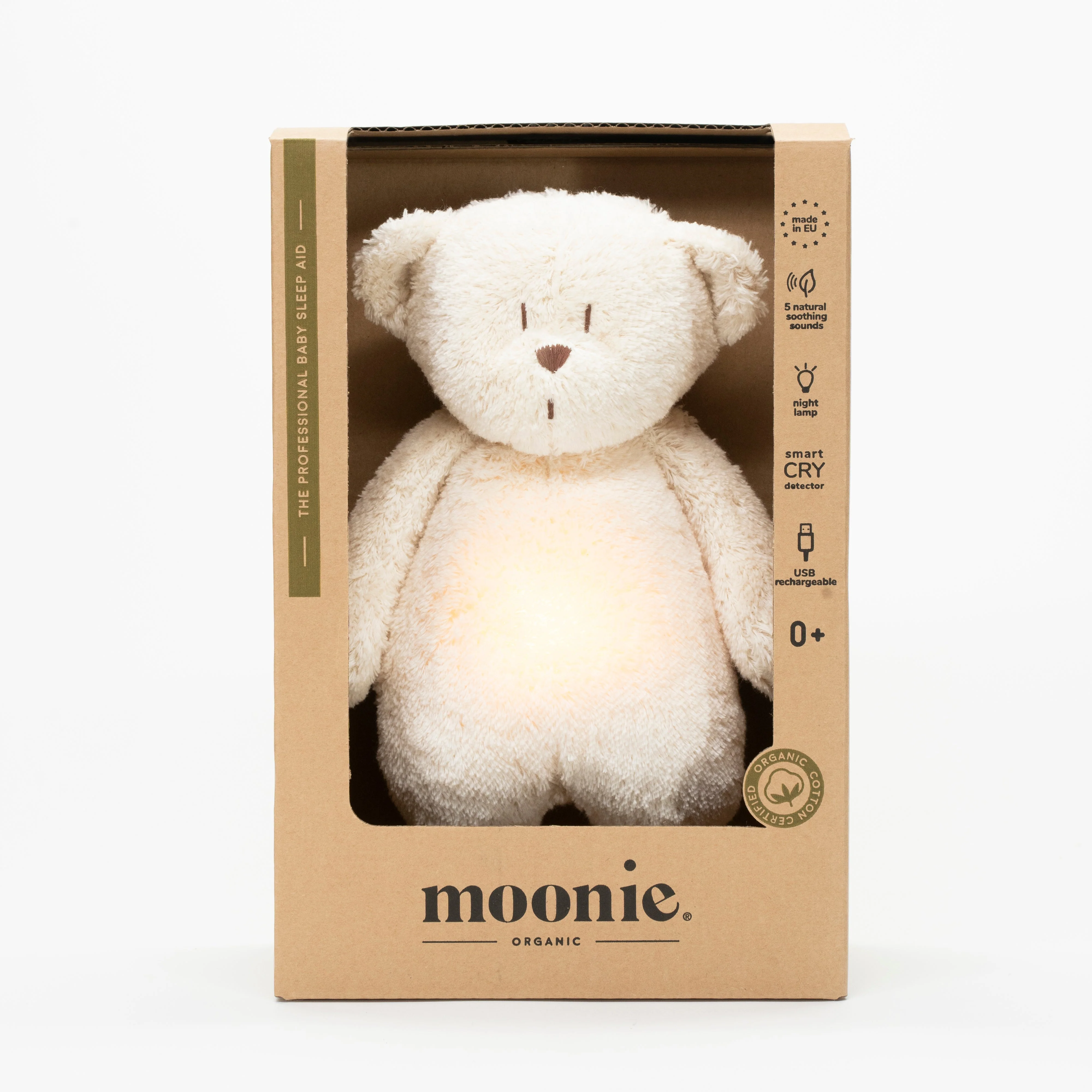 Moonie 2.0 upgrade - Knuffel Hartslag en Licht | Bear Polar - Biologisch katoen - Image 2