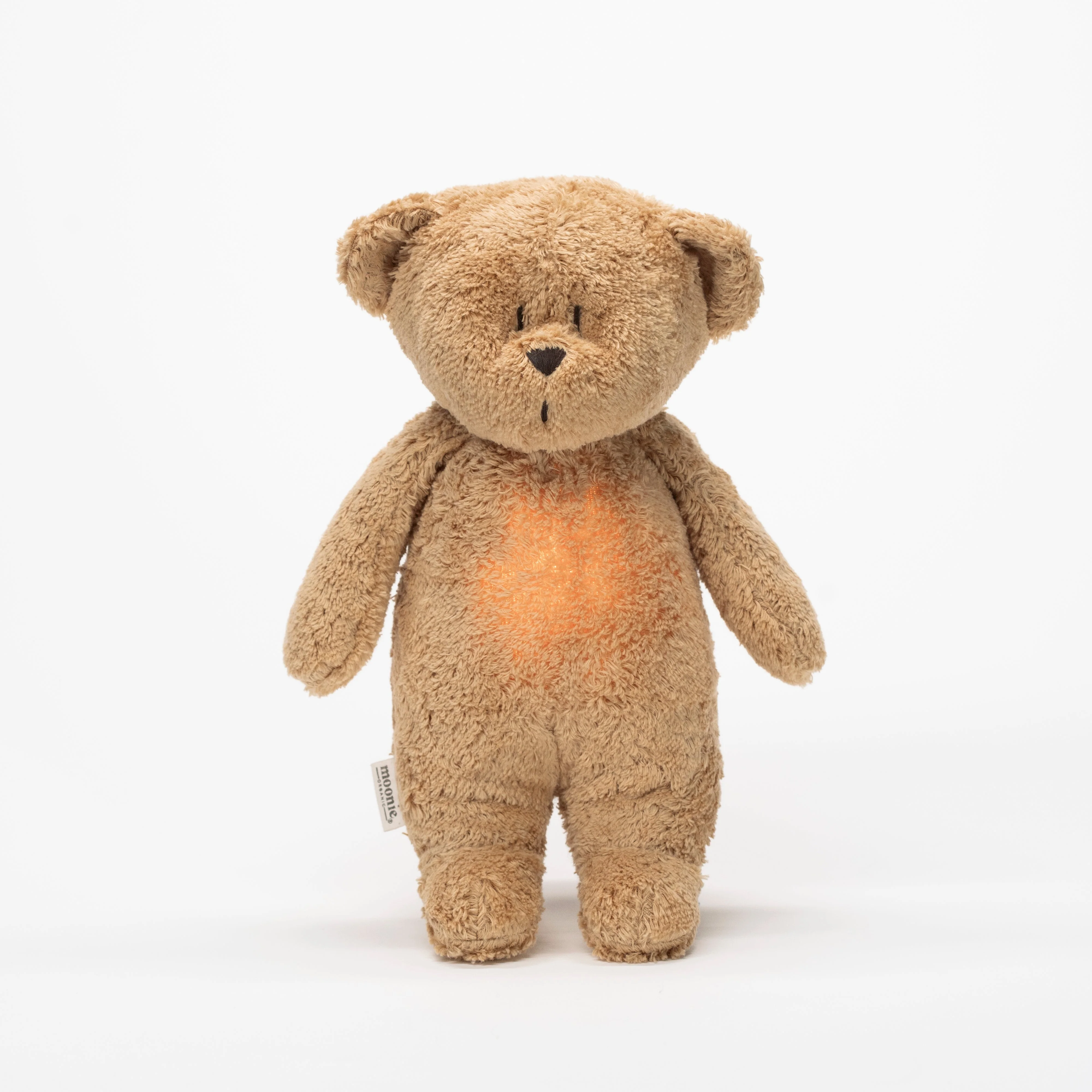 Moonie 2.0 upgrade - Knuffel Hartslag en Licht | Bear Cappuccino - Biologisch katoen