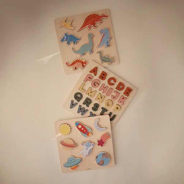 Mushie Houten Inlegpuzzel | Dino - Image 4