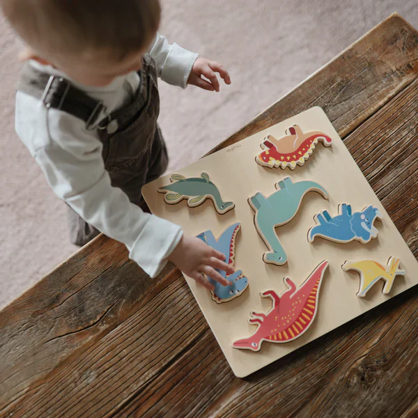 Mushie Houten Inlegpuzzel | Dino - Image 5