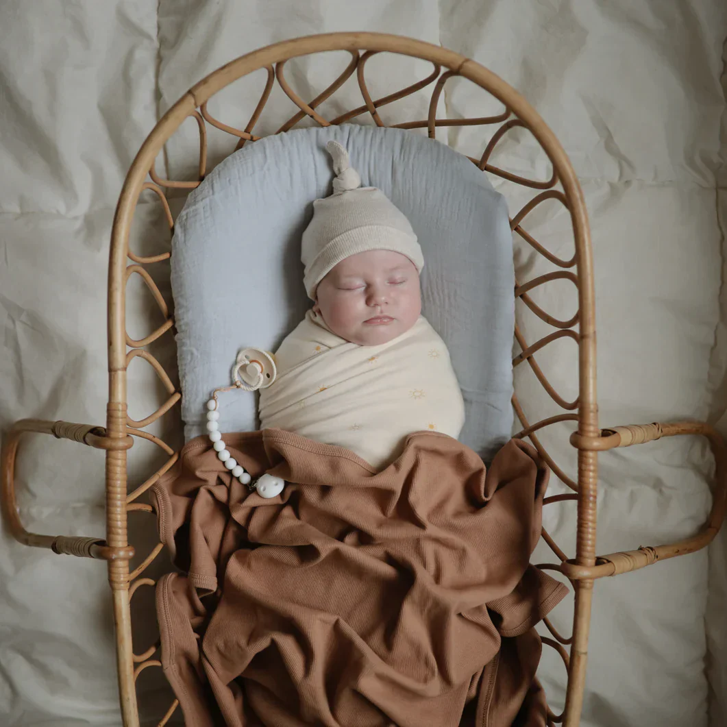 Mushie Ribbed Baby Blanket Deken 89x89cm | Tan - Image 4