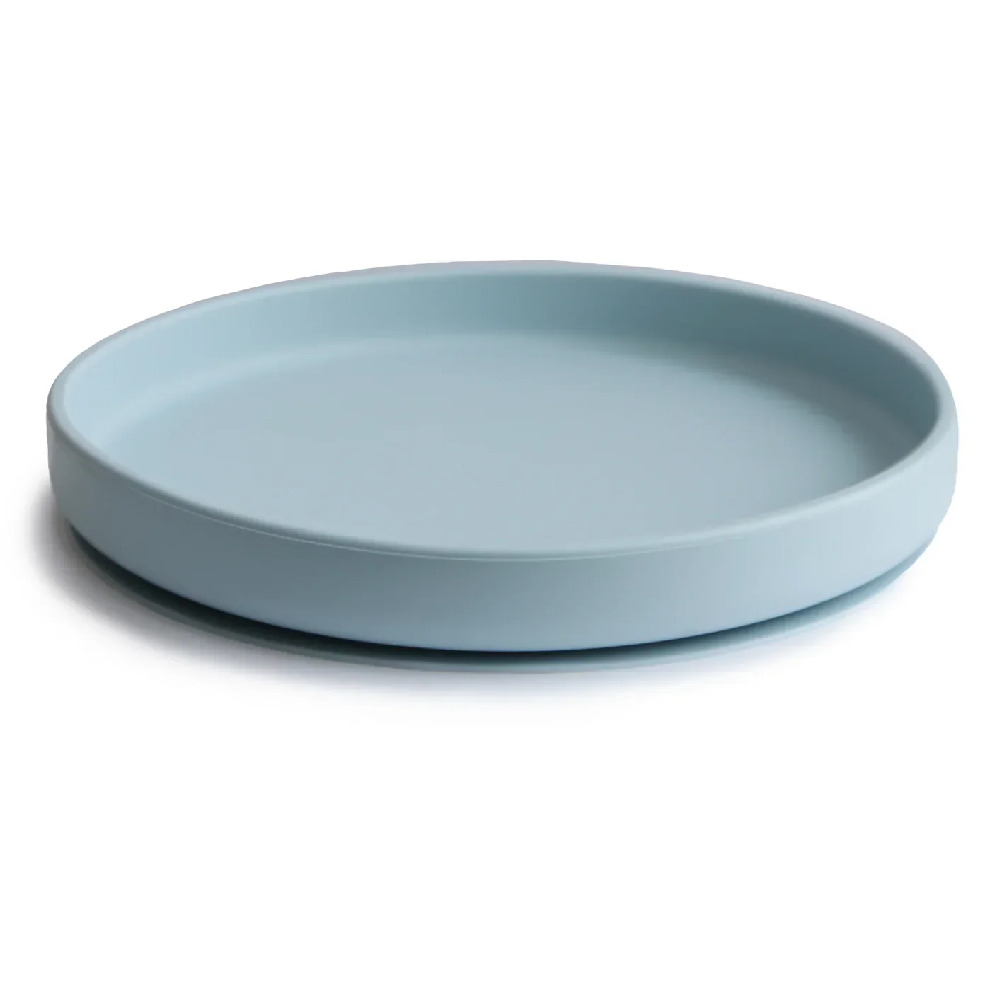Mushie Silicone Bord Rond Met Zuignap | Powder Blue