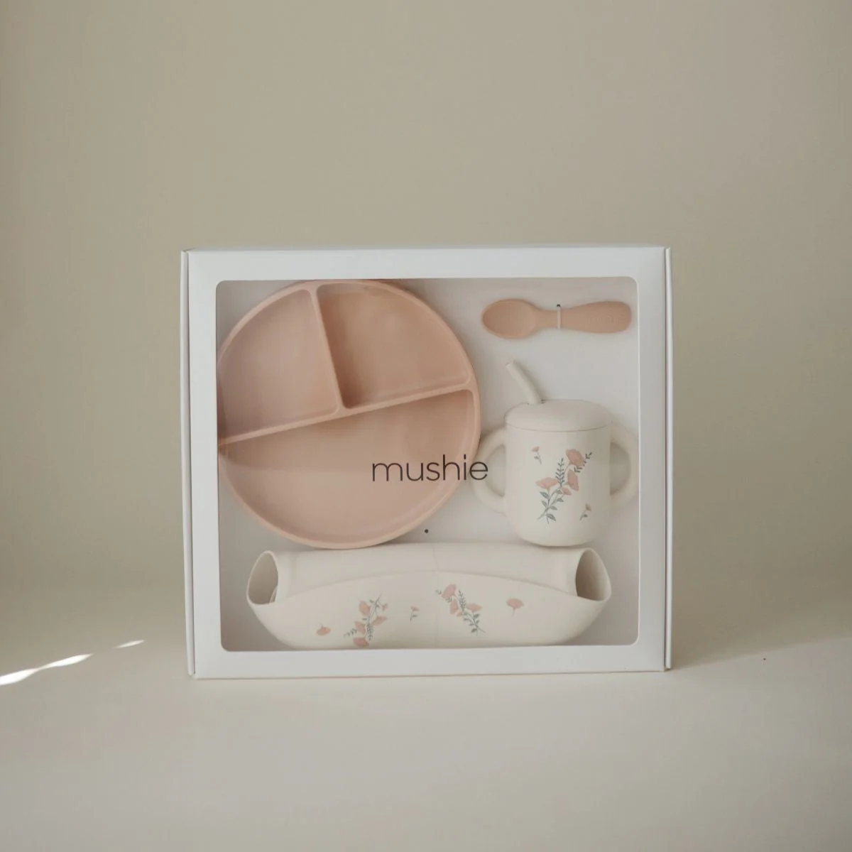 Mushie Silicone Peuter Eetset | Pink Flowers - Image 2