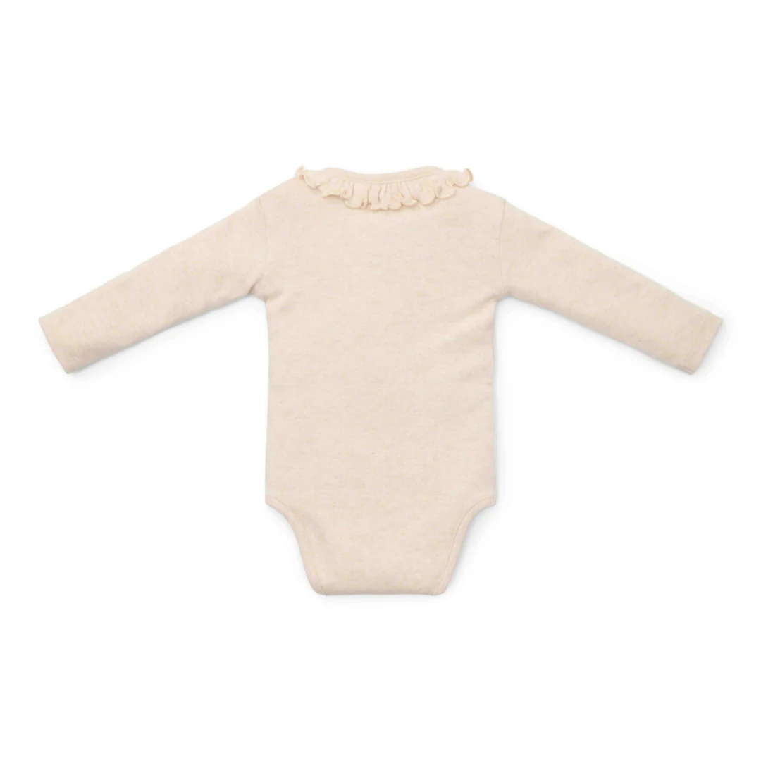 * Little Dutch Newborn Noos Little Farm Romper Lange Mouw | Sand Melee - Image 2