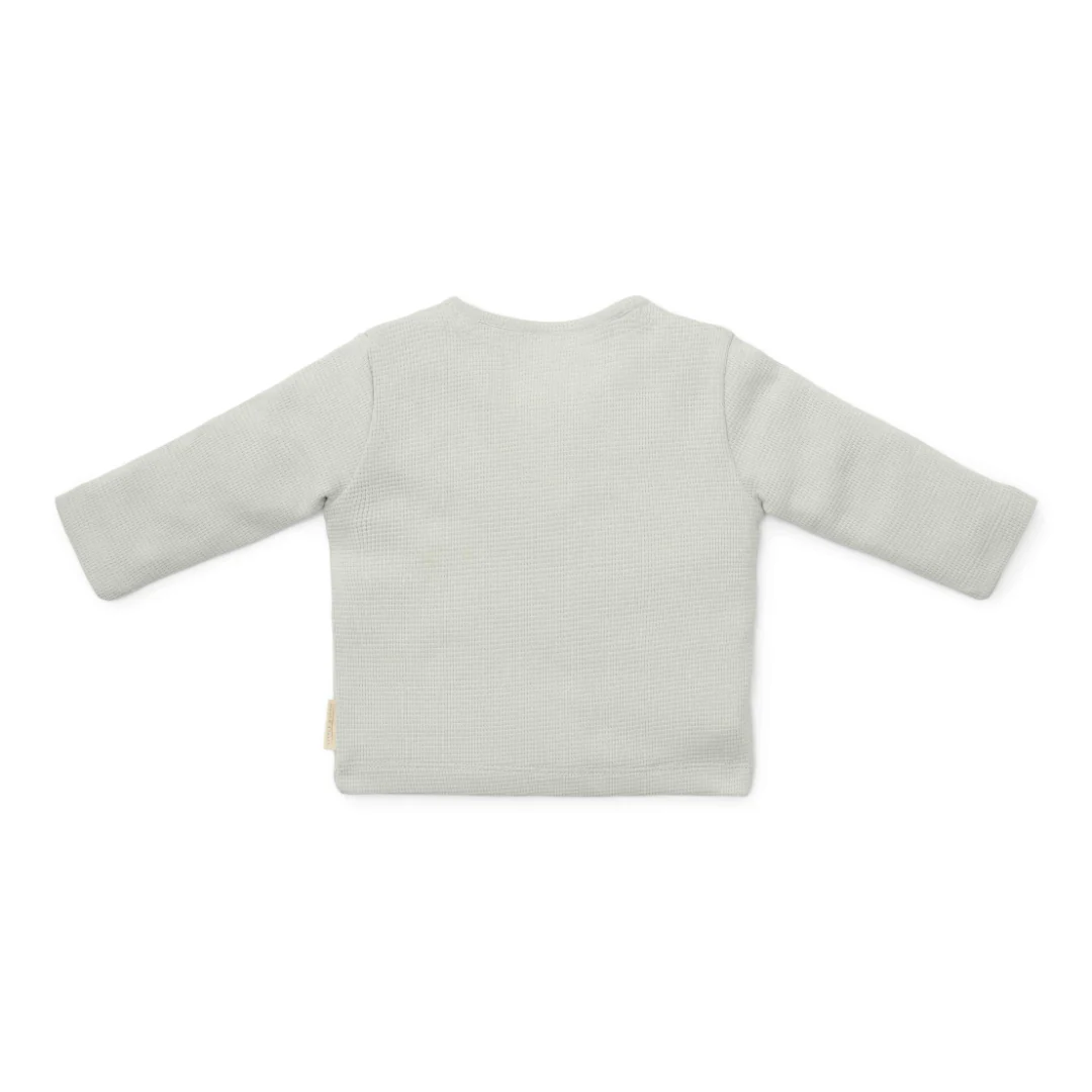 * Little Dutch Newborn Noos Little Farm T-Shirt Lange Mouw Wafel | Soft Green - Image 2