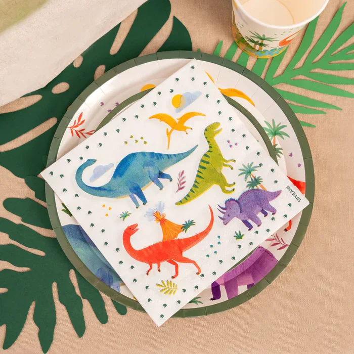 Oh Yeah Kartonnen Bordjes 6st Ø 23 cm | Baby Dino's - Image 2