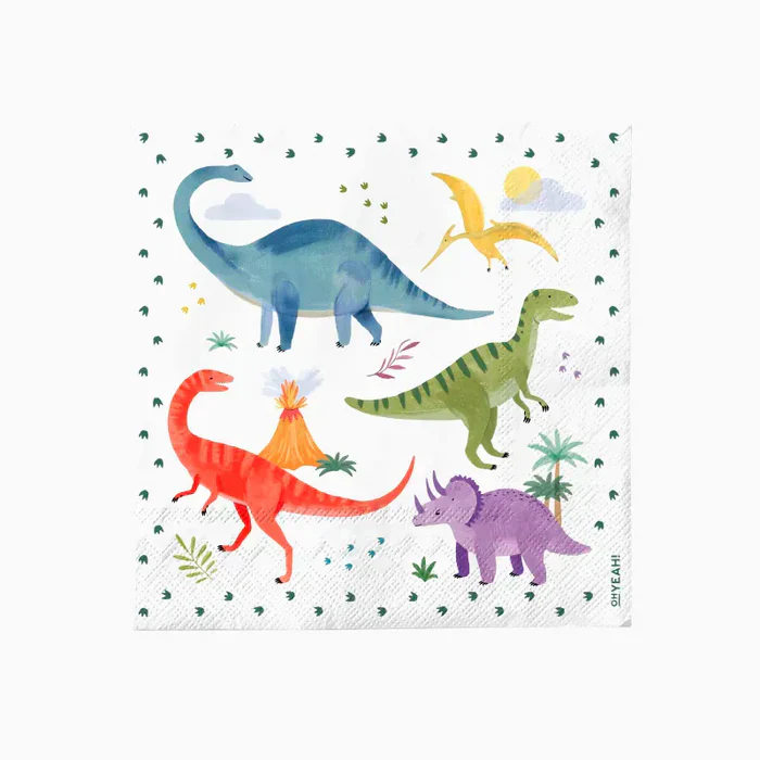Oh Yeah Servetten 20st 33x33cm | Baby Dino's - Image 5