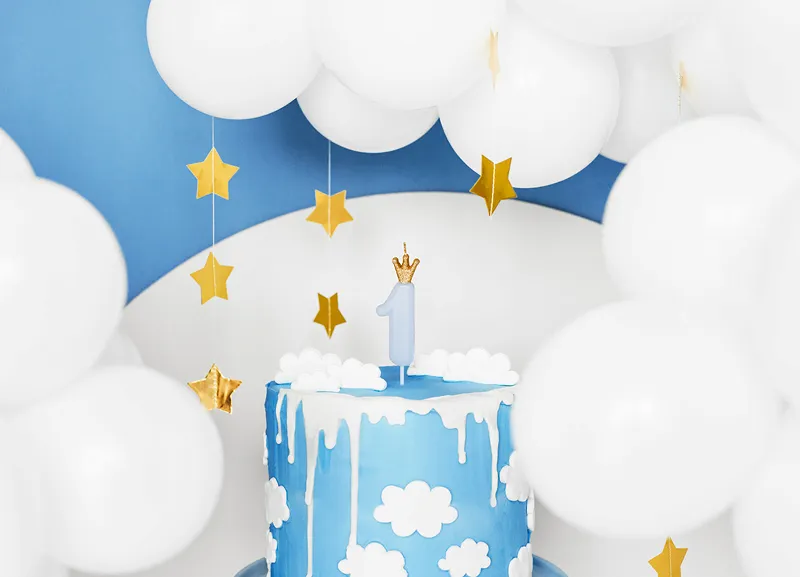 Party Deco Verjaardagskaarsje Nummer "1" | Light Blue - Image 3