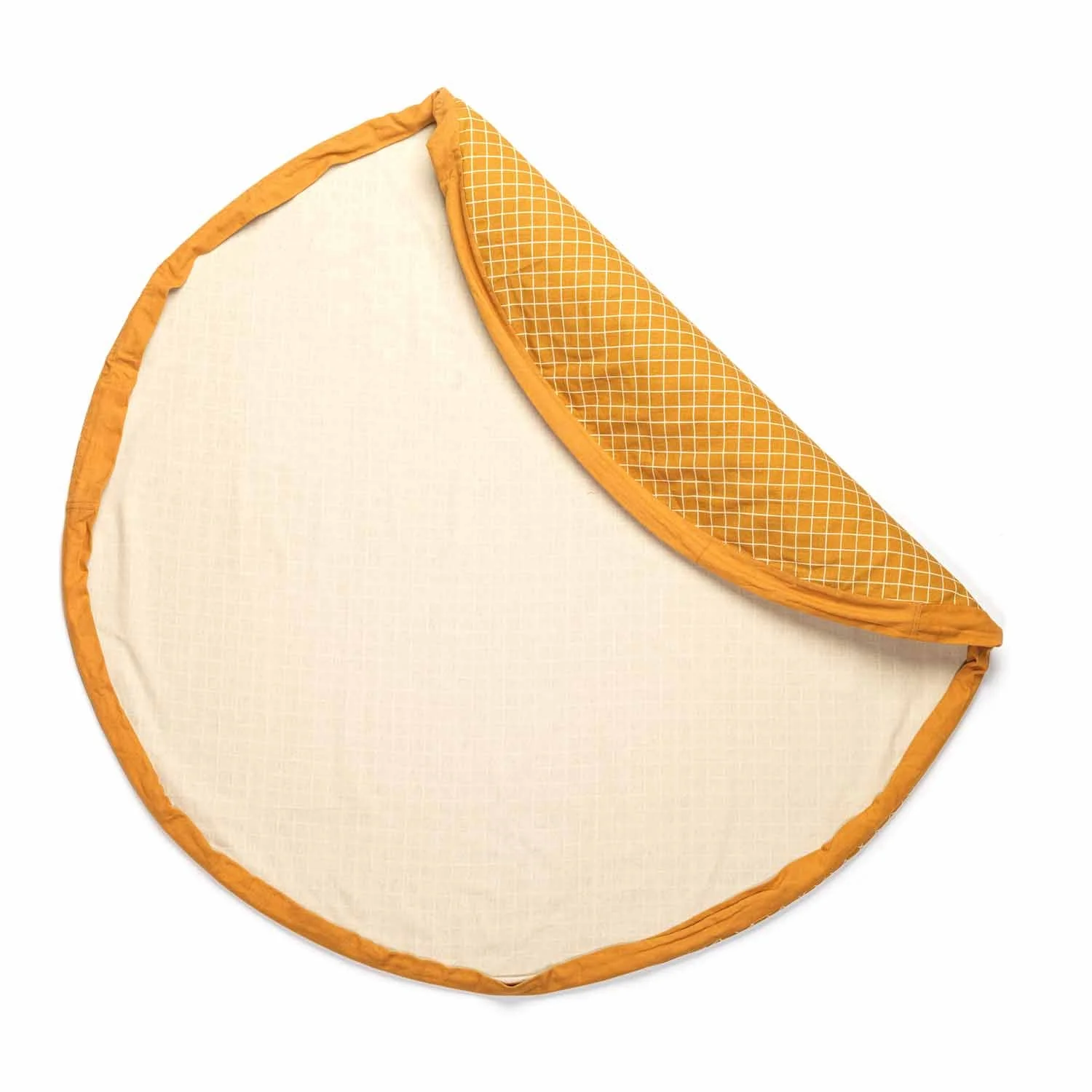Play and go Opbergzak Organic | Speelmat Grid Mustard - Image 7
