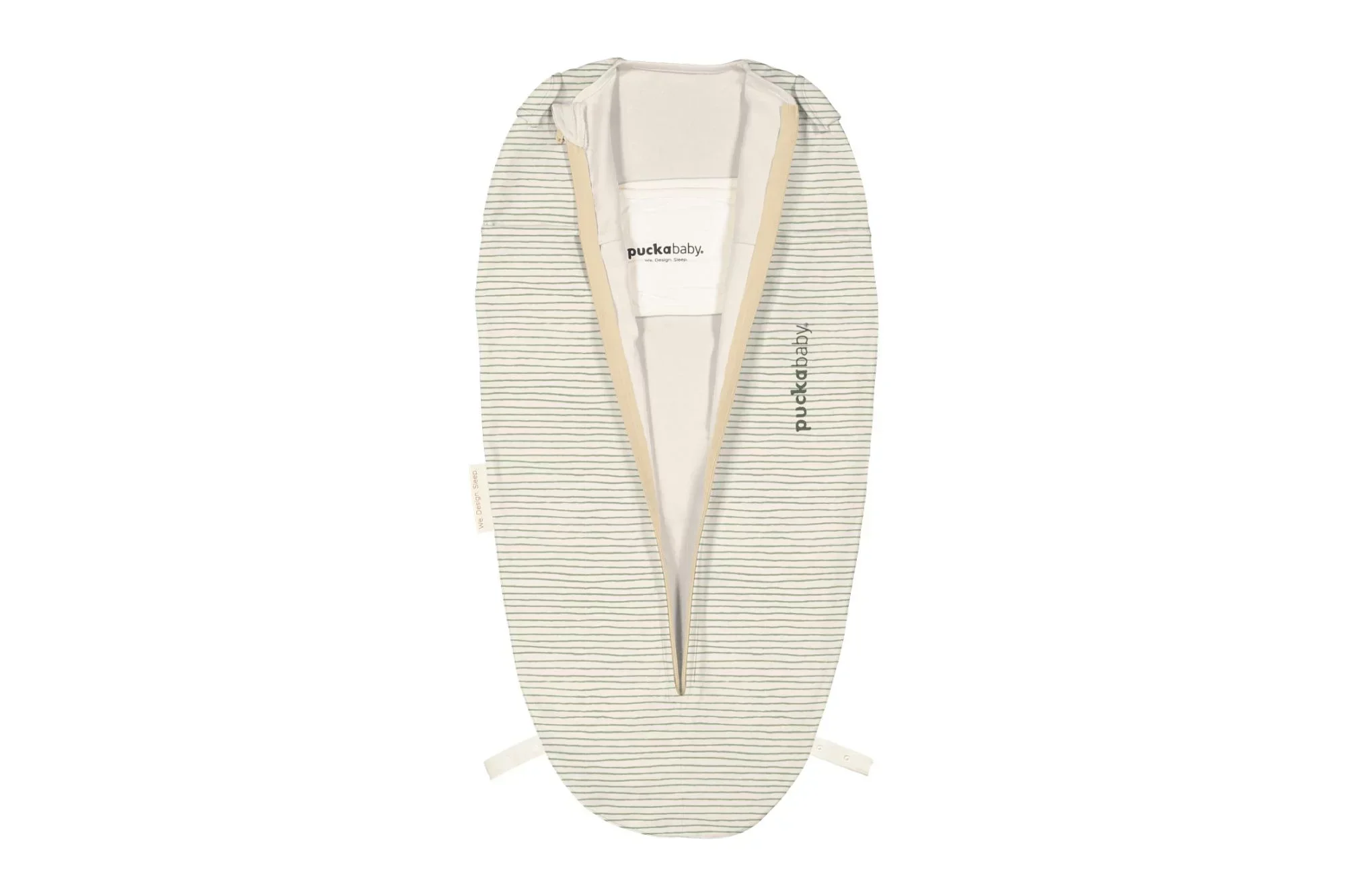 Puckababy Inbakerslaapzak Mini 3/6 M - Cotton | Green Stripes - Image 2