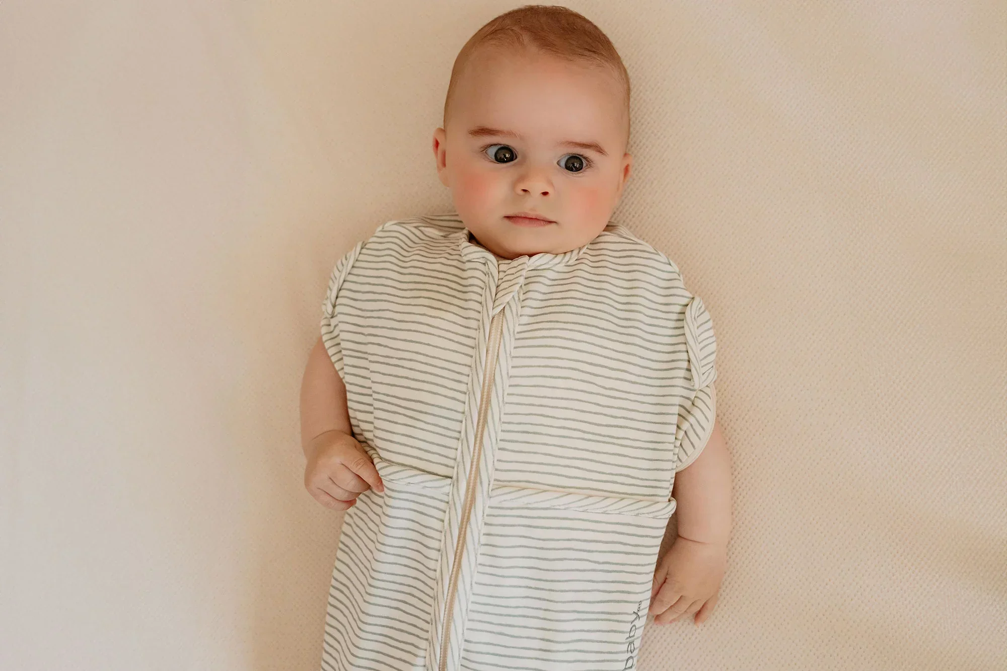 Puckababy Inbakerslaapzak Mini 3/6 M - Cotton | Green Stripes - Image 5